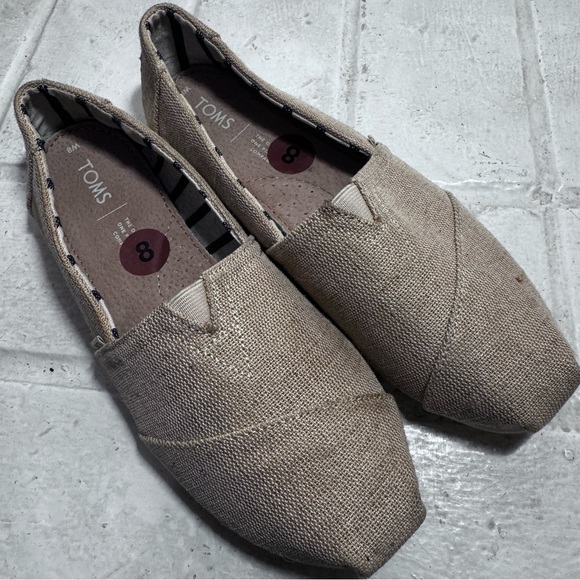 New Tom’s Women’s Alpargata Natural Undyed Heritage Canvas Slip Ons Size 8 - Picture 1 of 11